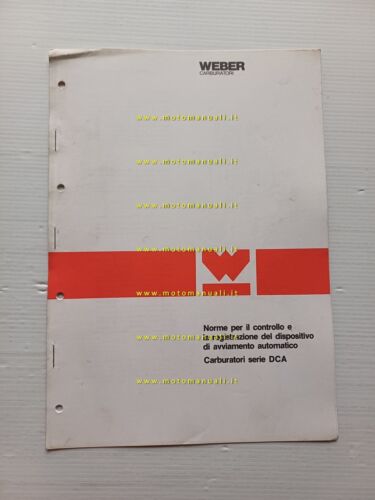 WEBER manuale officina regolazione Carburatori DCA auto 1980 originale