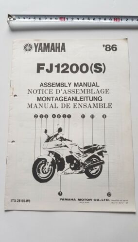 Yamaha FJ 1200 1986 manuale assemblaggio officina originale no riparazione