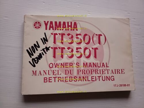 Yamaha TT 350 T 1TJ 1986 manuale uso manutenzione libretto …