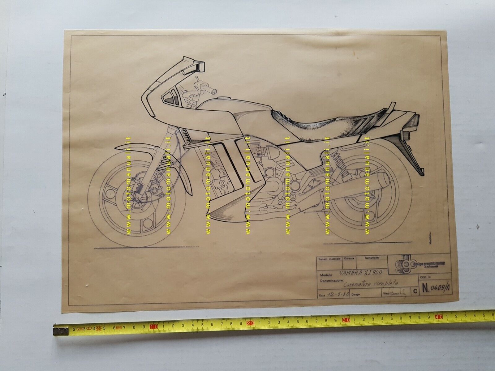 Yamaha XJ 900 1983 disegno Ferraboschi originale a china prototipo …