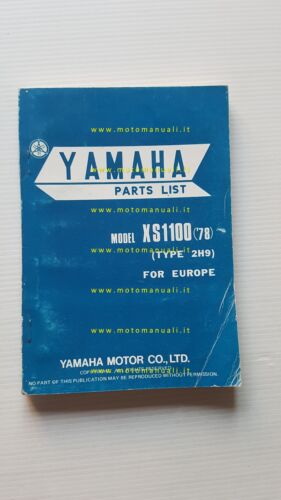 Yamaha XS 1100 2H9 1978 catalogo ricambi originale