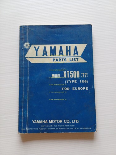 Yamaha XT 500 1U6 1977 catalogo ricambi originale spare parts …
