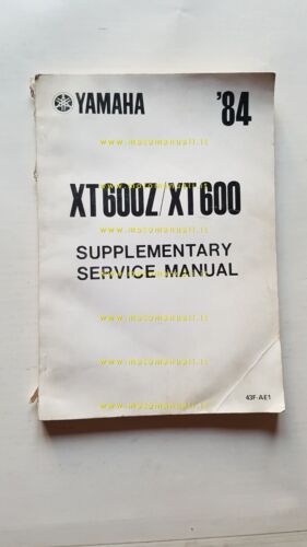 Yamaha XT 600 Z - XT 600 1984 AGGIORNAMENTO manuale …