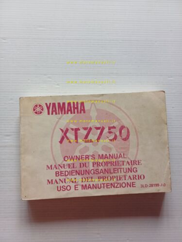 Yamaha XTZ 750 3LD 1989-90 manuale uso manutenzione libretto originale …