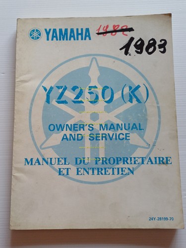 Yamaha YZ 250 (K) 24Y 1983 manuale uso - officina …