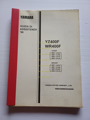 Yamaha YZF-WR 400 1998 manuale per corso assistenza officina italiano …