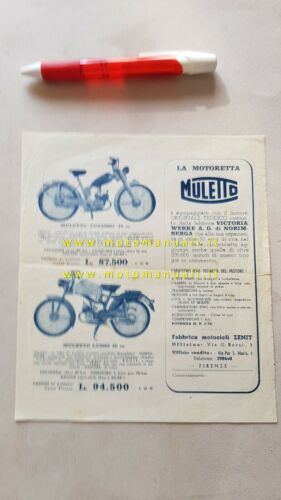 Zenit 48 Muletto anni 50 depliant ciclomotore originale ITALIANO brochure