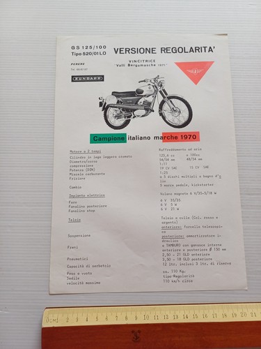 Zundapp 125 Regolarità 1971 depliant originale italiano