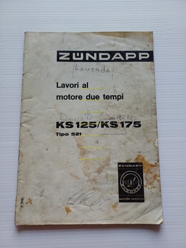 Zundapp Motore KS 125 -175 Tipo 521 1978-79 Manuale Officina …