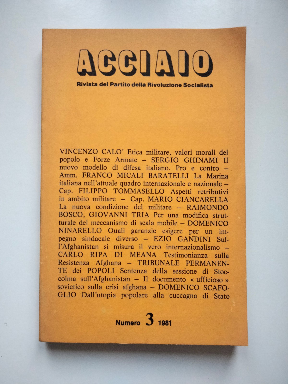 Acciaio, Rivista del partito della rivoluzione socialista, Numero 3, 1981