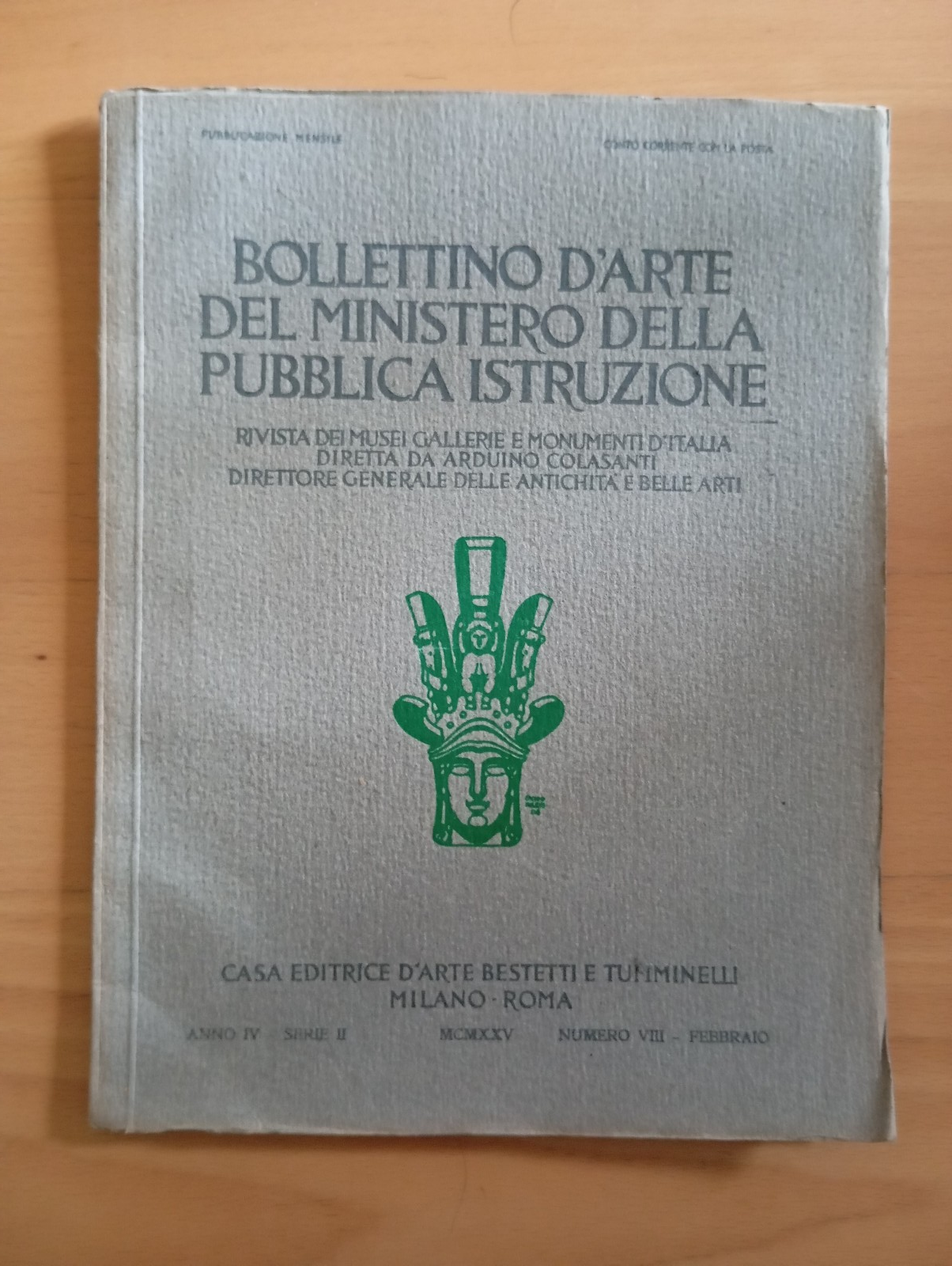 Bollettino d'arte del Ministero della Pubblica Istruzione, numero VIII, 1925