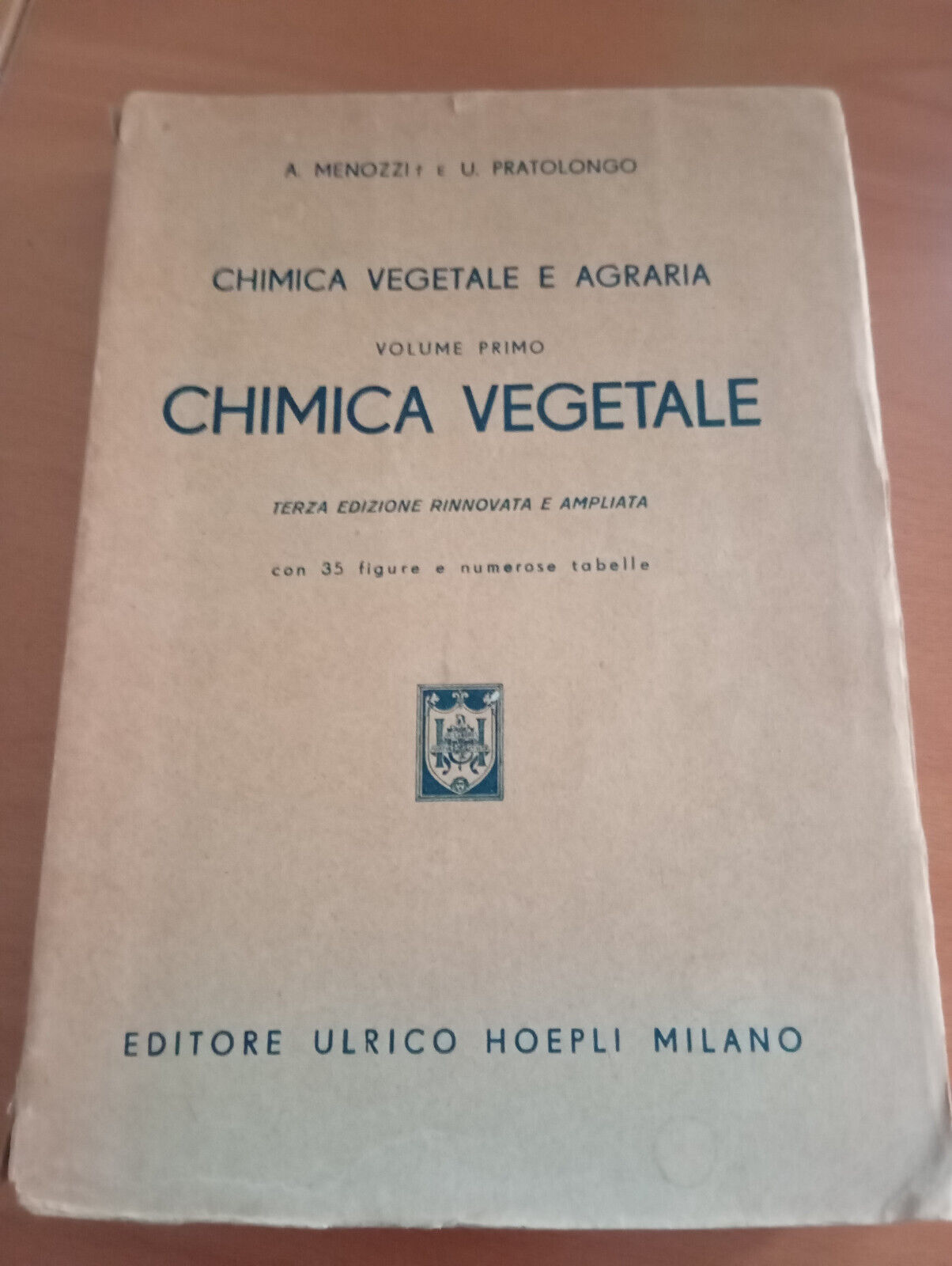 Chimica vegetale volume primo, Menozzi Pratolongo, Hoepli 1950 per collezionisti