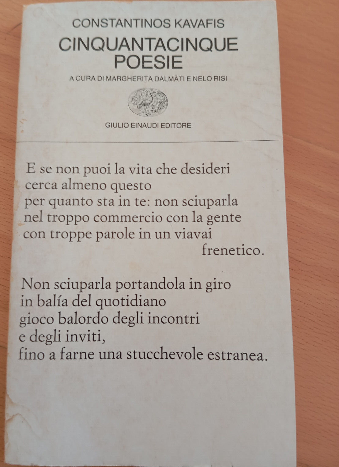 Cinquantacinque poesie, Constantinos Kavafis, Einaudi