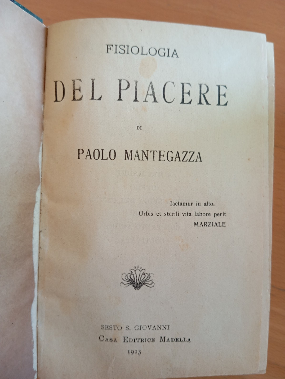Fisiologia del piacere, Paolo Mantegazza, 1913