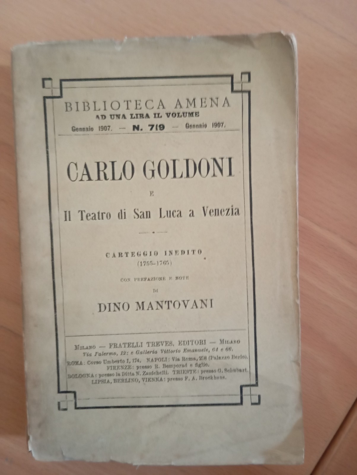 Garlo Goldoni e il Teatro di San Luca a Venezia, …