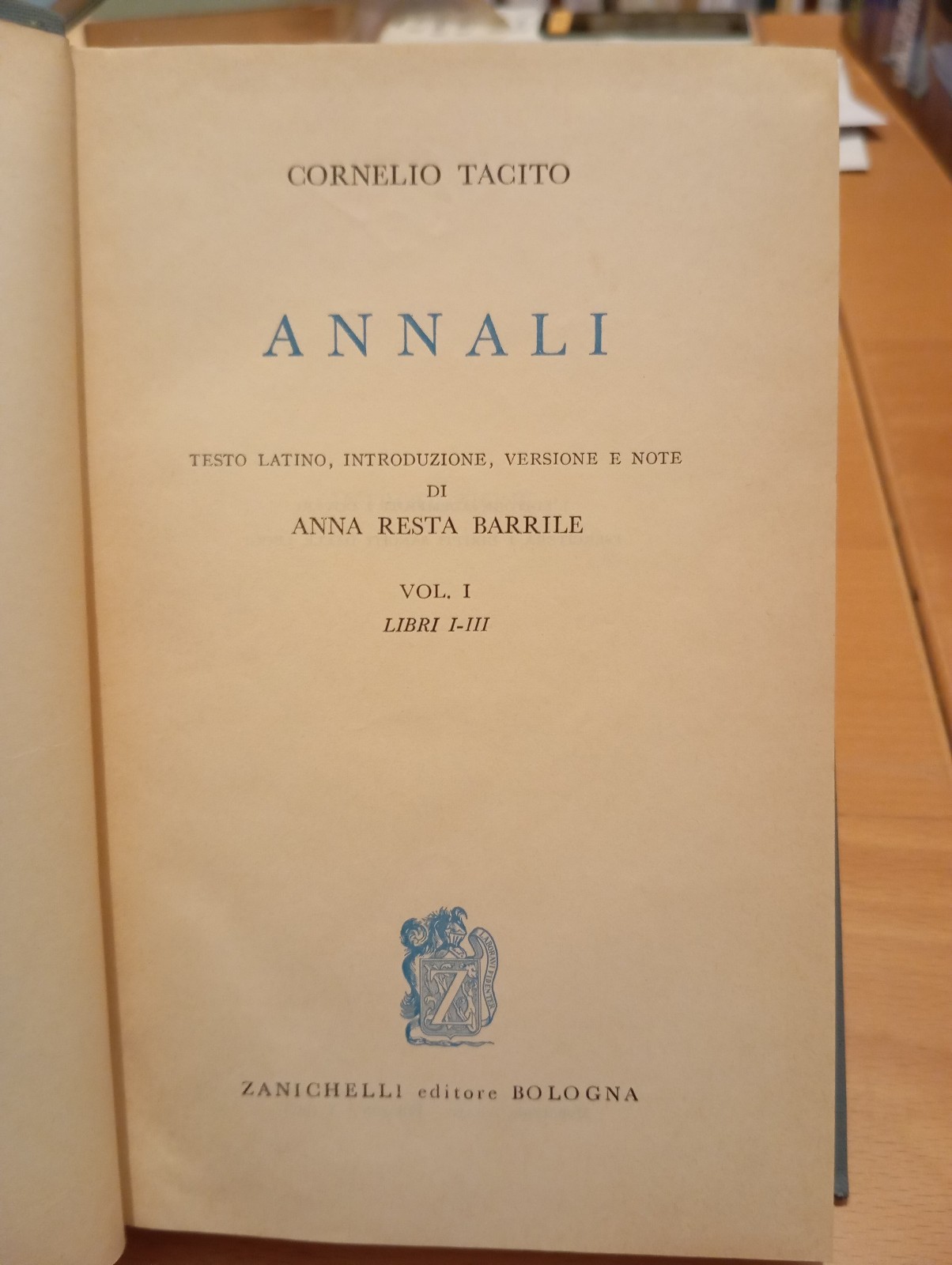 Gli annali. Due volumi, Tacito, Zanichelli, 1968