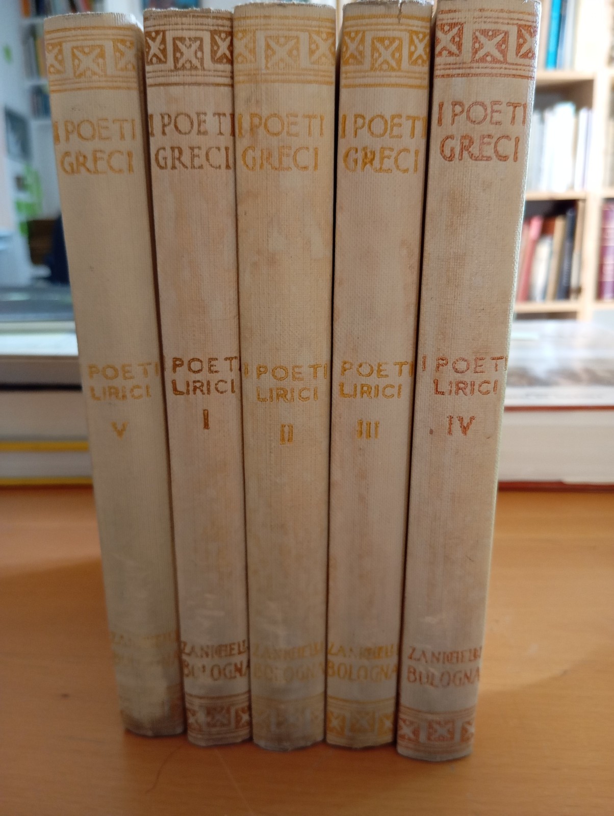 Poeti lirici greci, Ettore Romagnoli, Zanichelli 1953-57, 5 volumi completi