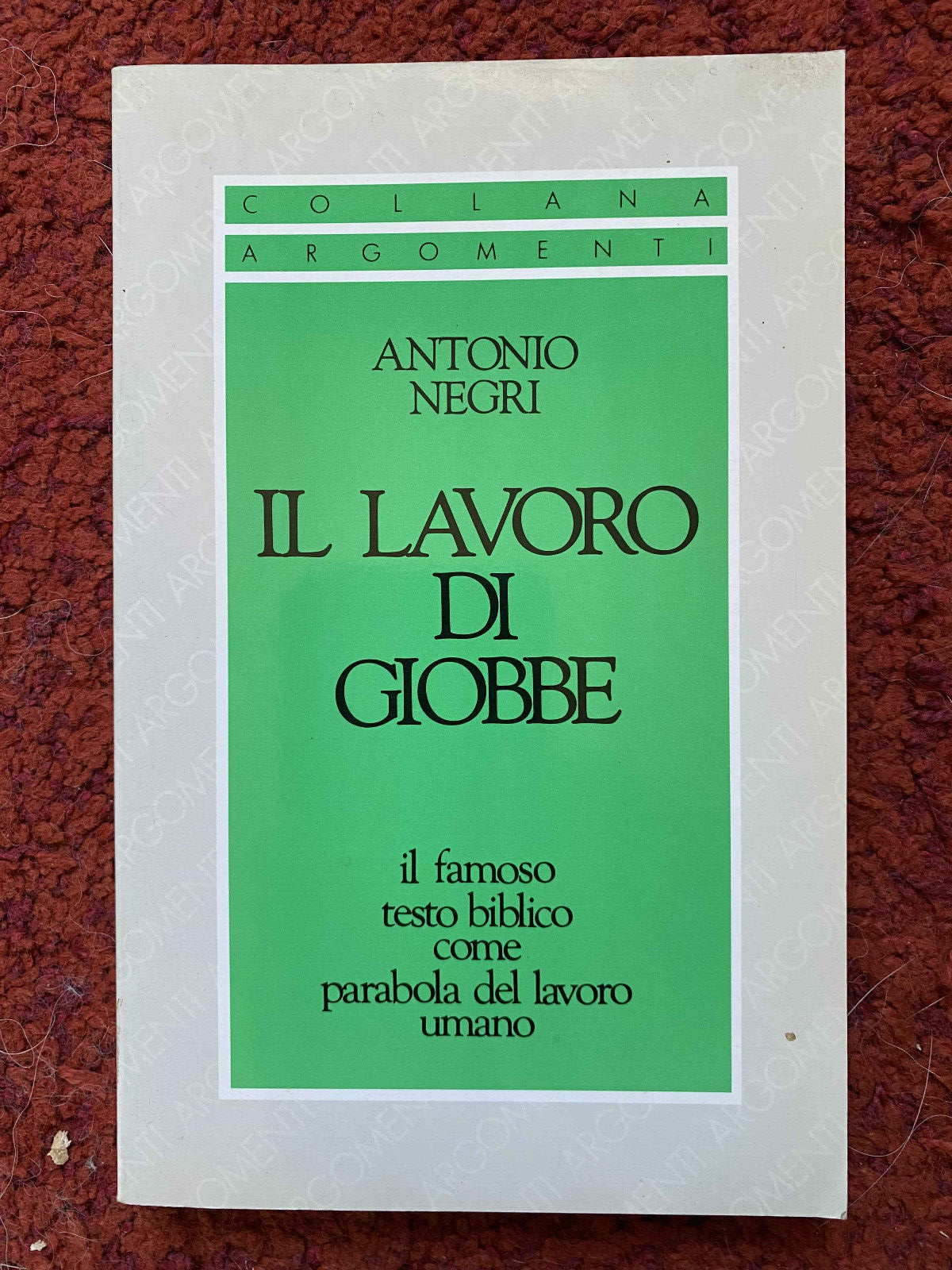 Il lavoro di Giobbe, Antonio Negri, SugarCo, 1990