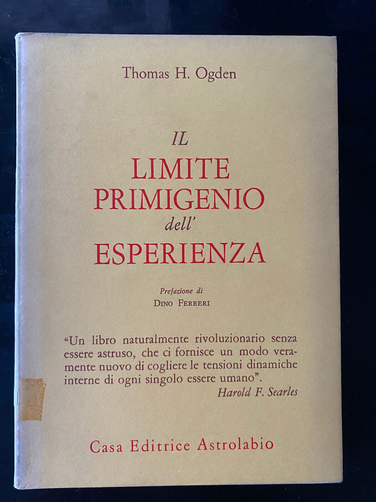 Il limite primigenio dell'esperienza, Thoms H. Odgen, Astrolabio, 1992