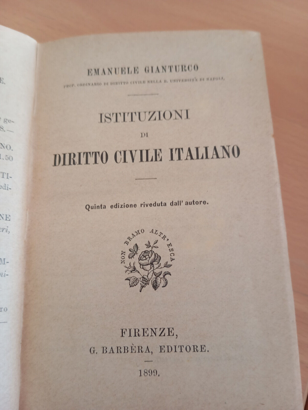 Istituzioni di diritto civile italiano, Emanuele Gianturco, Barbera, 1899