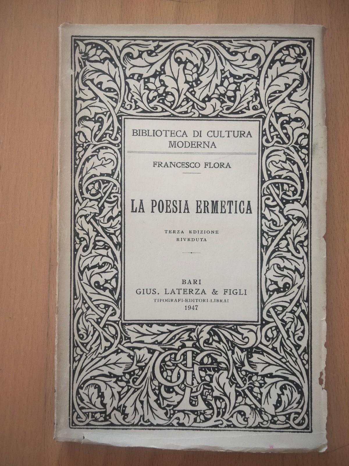 La poesia ermetica, Francesco Flora, Laterza, 1947