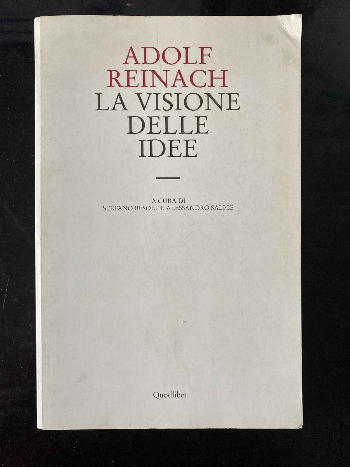 La visione delle idee, Adolf Reinach, 2008, Quodlibet, fuori catalogo