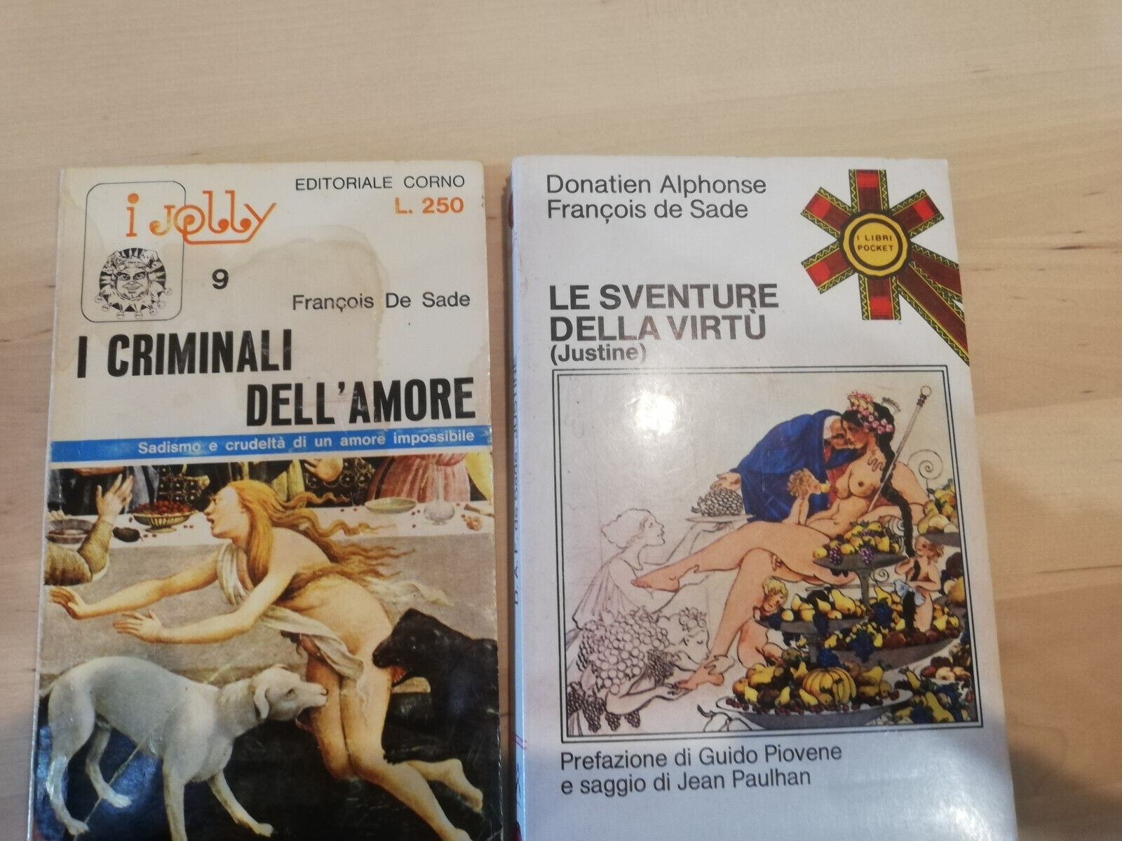 Lotto 2 libri De Sade, Sventure della virt, Criminali dell'amore, …