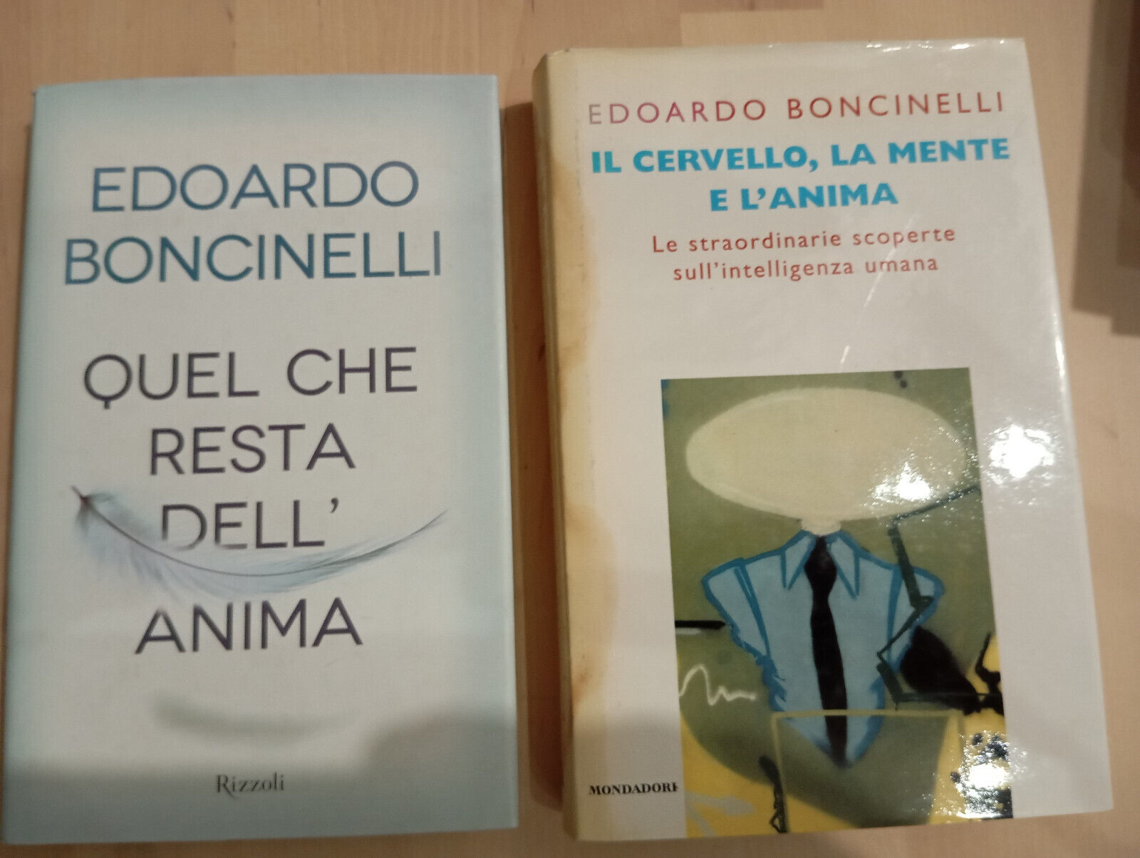 Lotto 2 libri Edoardo Boncinelli Quel che resta dell'Anima, cervello …