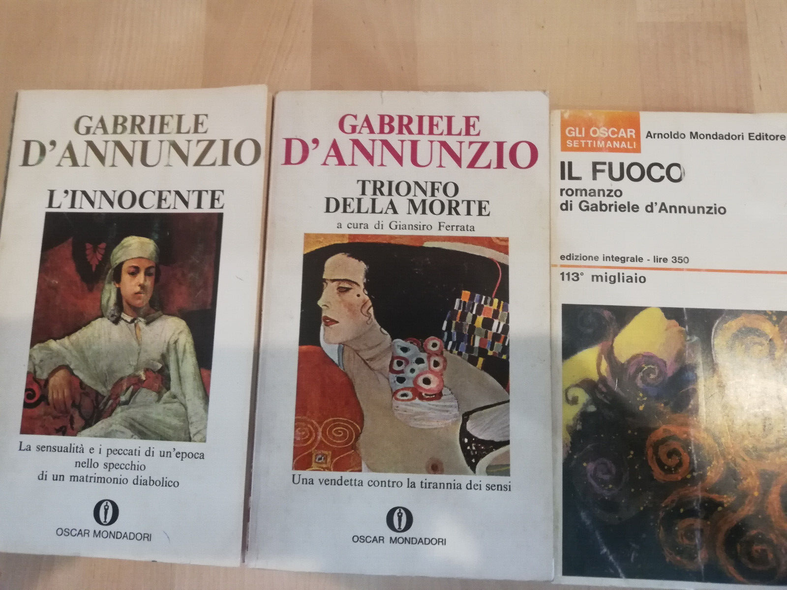 Lotto 3 libri di Gabriele D'Annunzio, L'innocente, Trionfo della morte, …