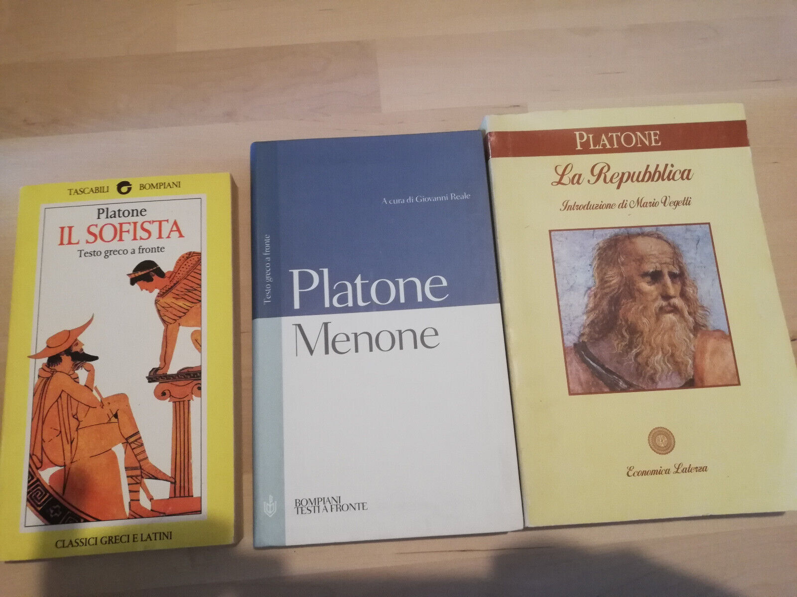 Lotto 3 libri Platone, Il Sofista, Il Menone, La repubblica