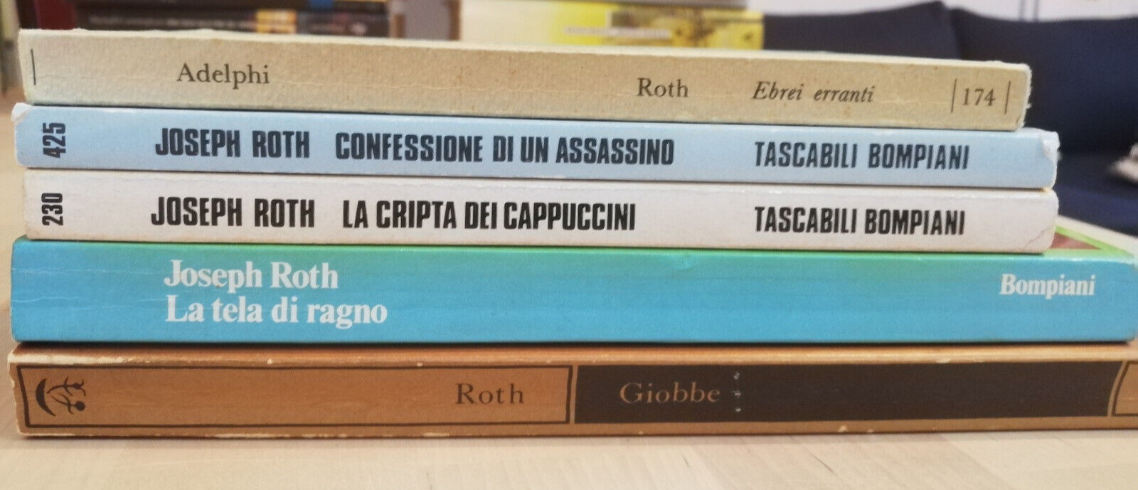 Lotto 5 libri di Joseph Roth, Cripta, ebrei erranti, confessione, …