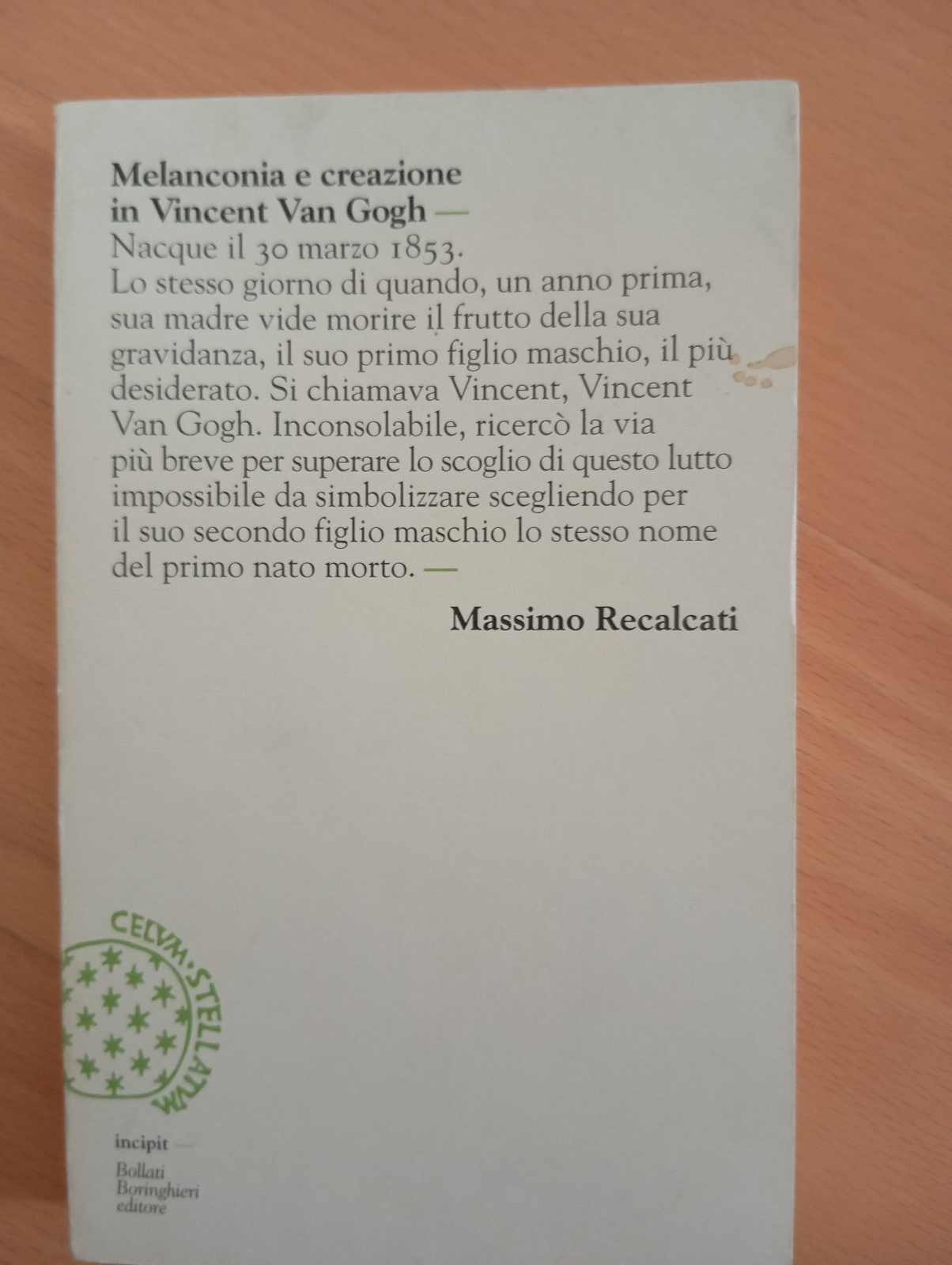 Melaconia e creazione in Vincent Van Gogh, Massimo Recalcati, Boringhieri, …