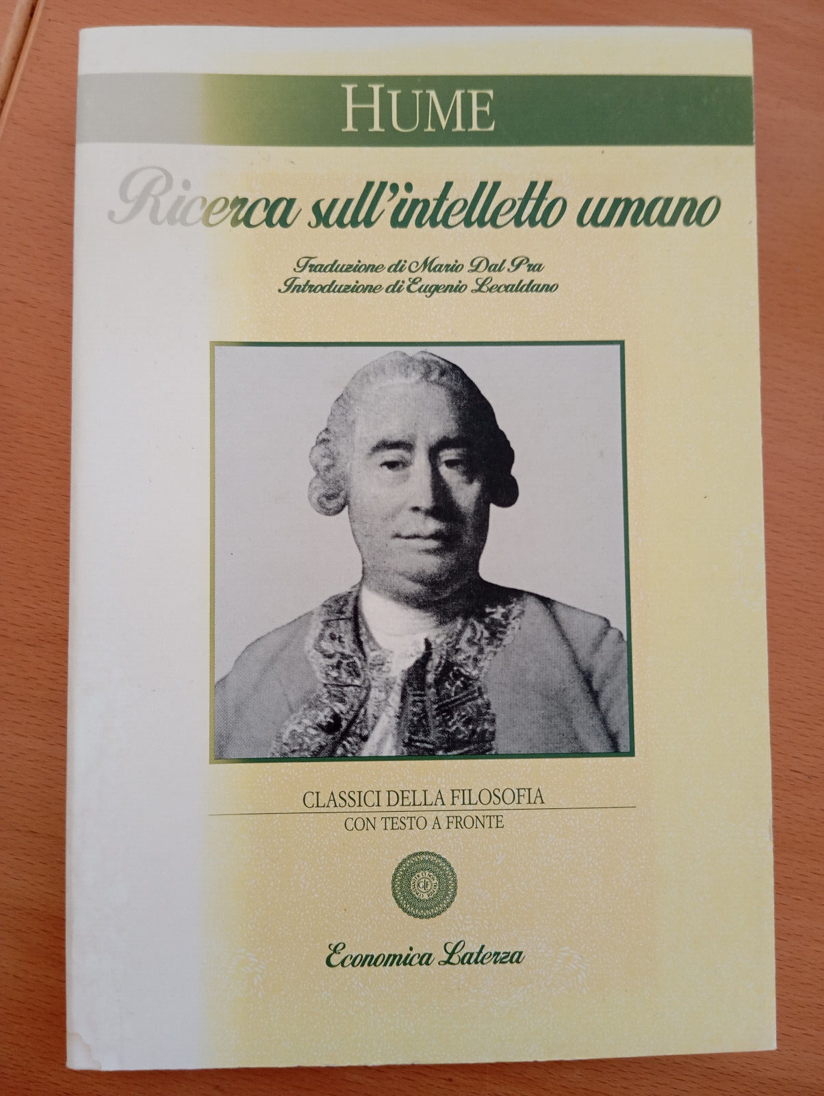 Ricerca sull'intelletto umano, David Hume, Testo a fronte, Laterza, 1996