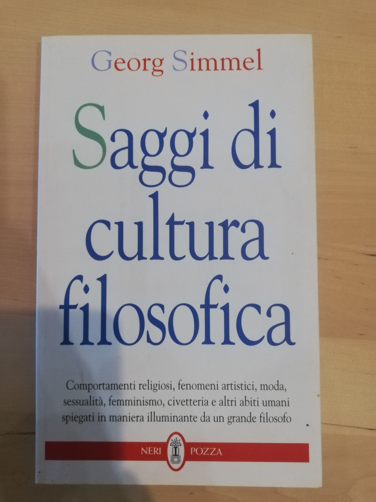 Saggi di cultura filosofica, Georg Simmel, Neri Pozza, 1998