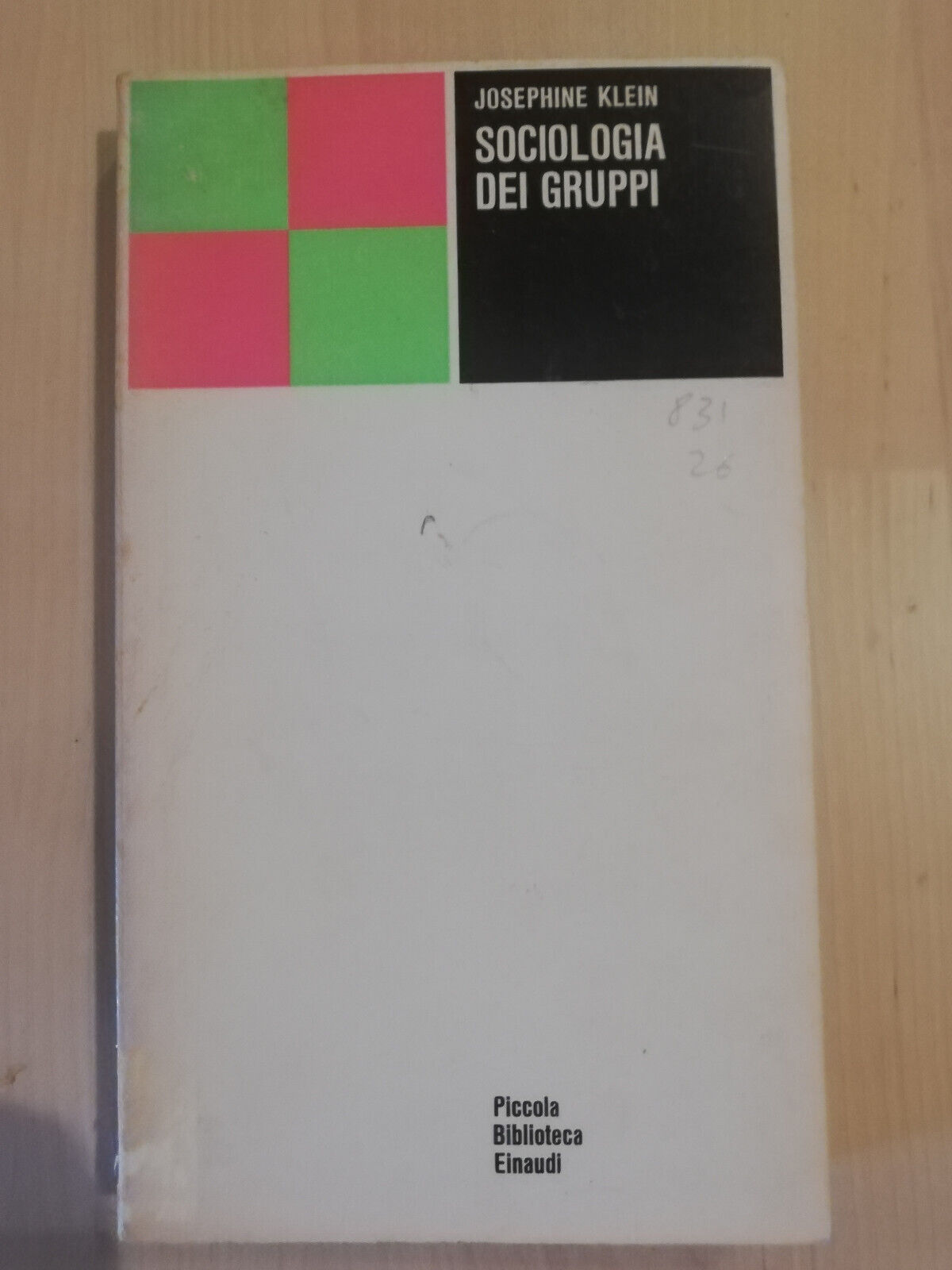 Sociologia dei gruppi, Josephine Klein, 1968, Einaudi