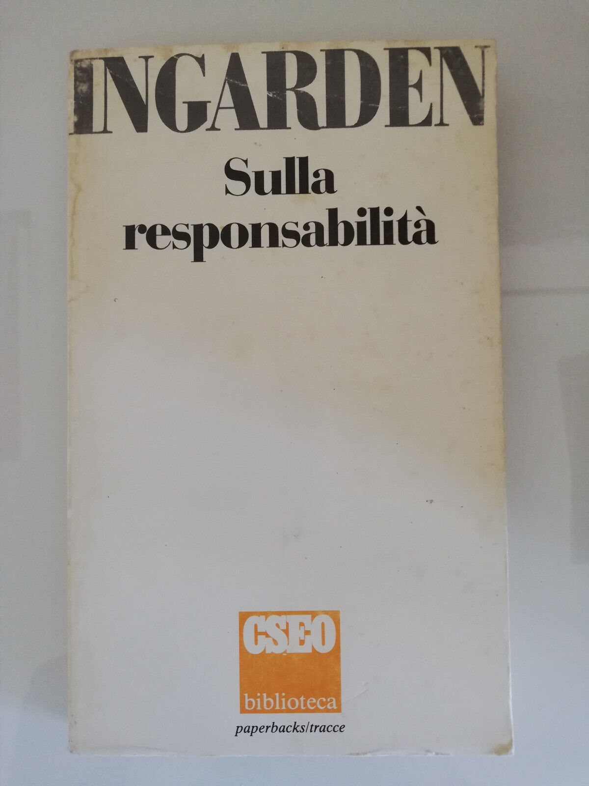 Sulla responsabilità, Roman Ingaden, 1982, Cseo biblioteca, Prima edizione, RARO