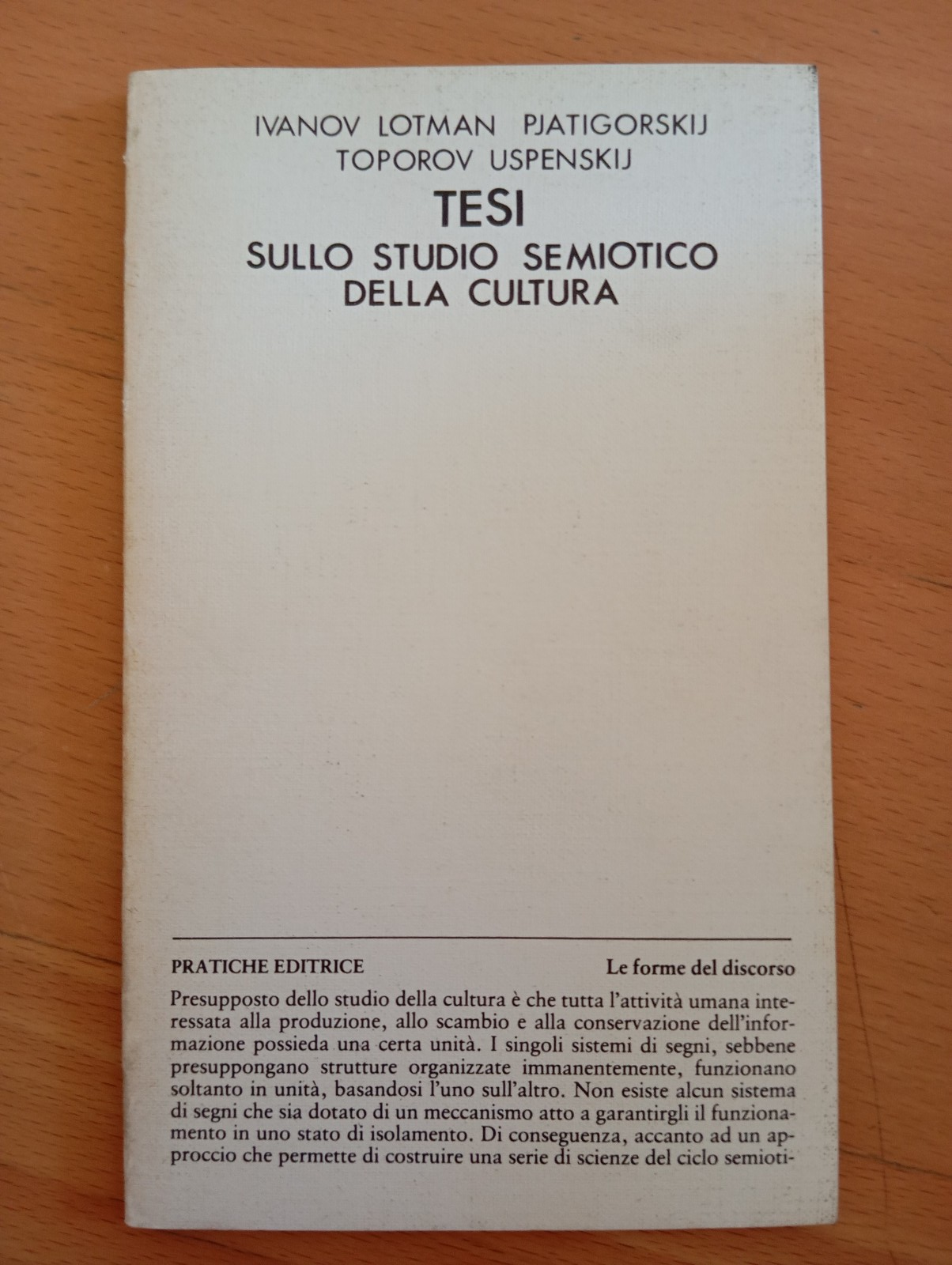 Tesi sullo studio semiotico della cultura, Lotman, Pjatigarskij, Uspenskij 1980