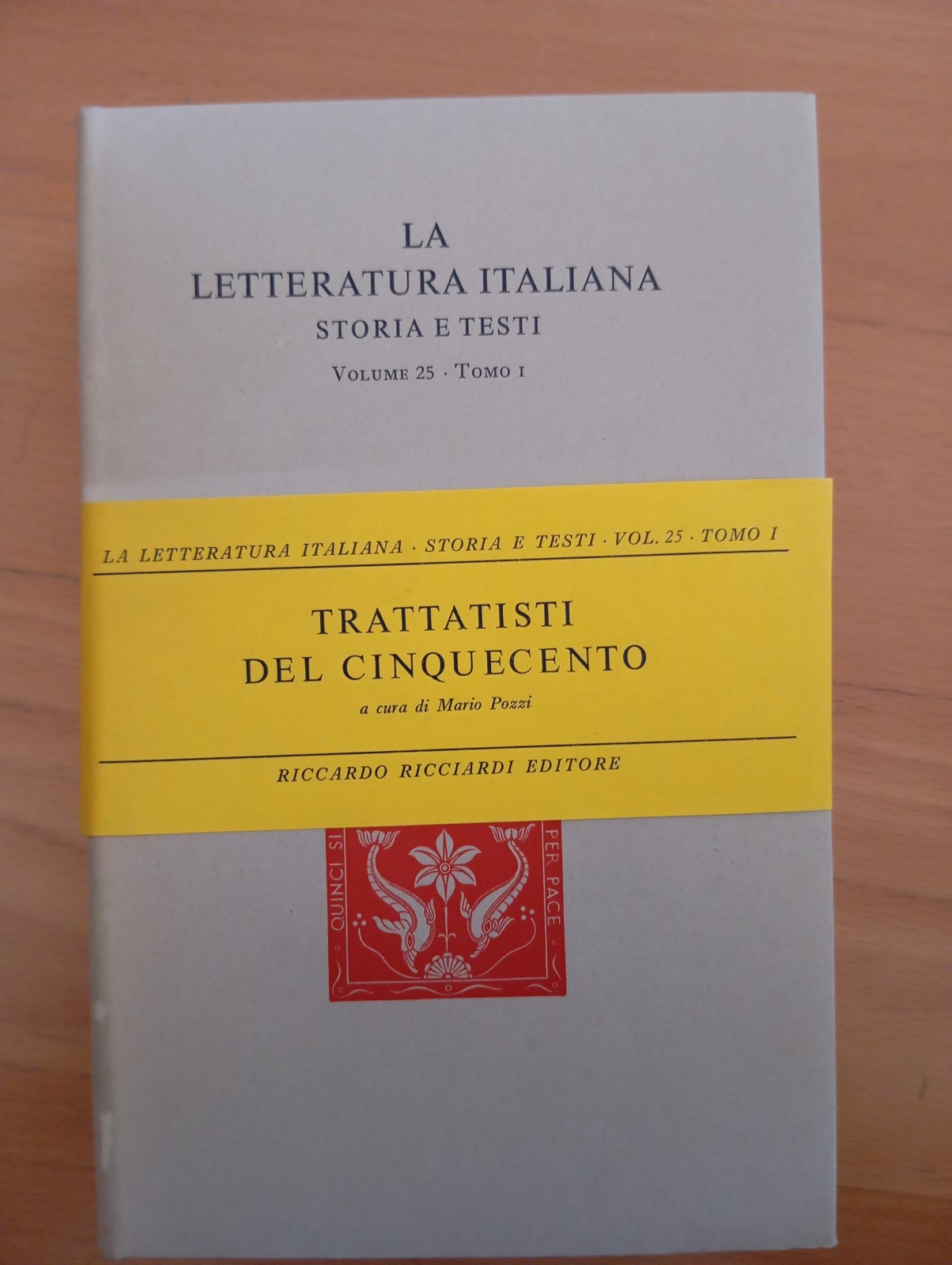 Trattatisti del Cinquecento, tomo I, Mario Pozzi, Ricciardi 1978, fascetta