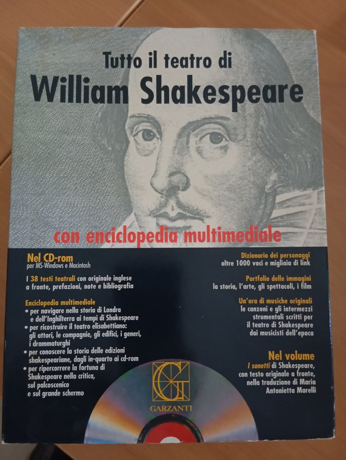 Tutto il teatro William Shakespeare, CD rom, enciclopedia multimediale, sonetti