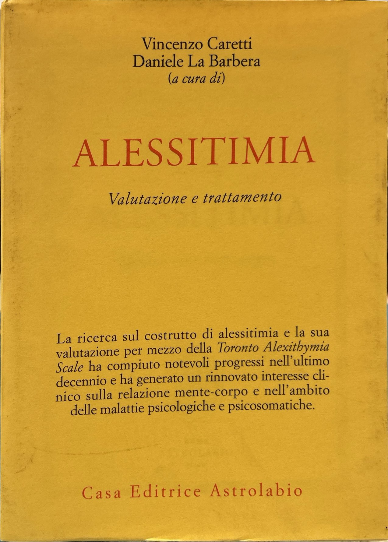 Alessitimia. Valutazione e trattamento
