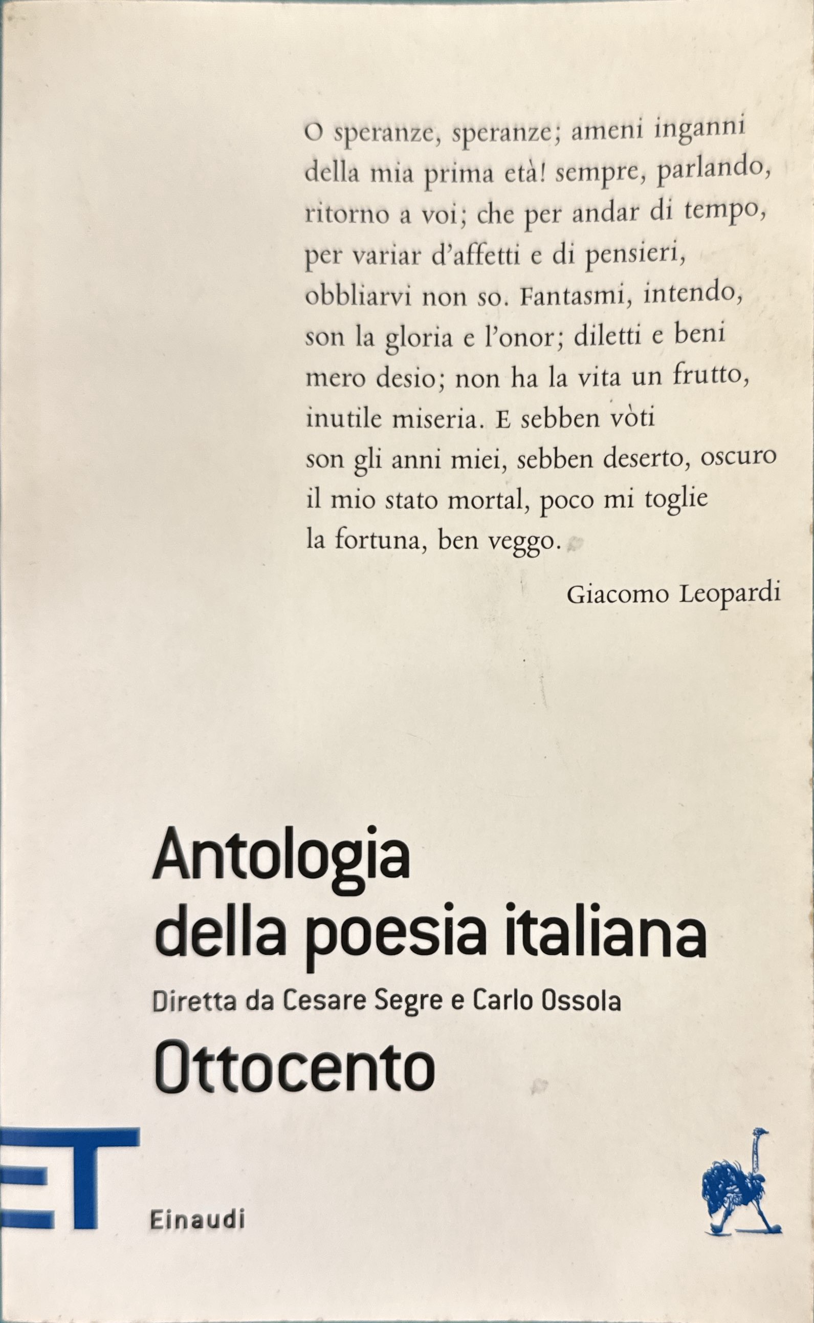 Antologia della poesia italiana: Ottocento