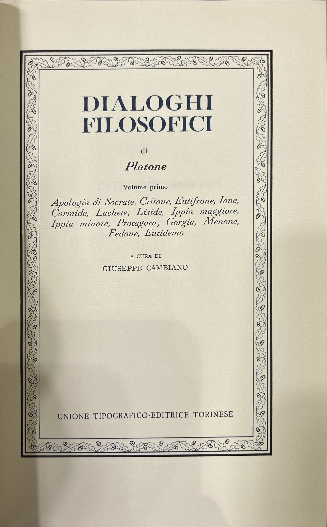 Dialoghi filosofici [Volume primo]