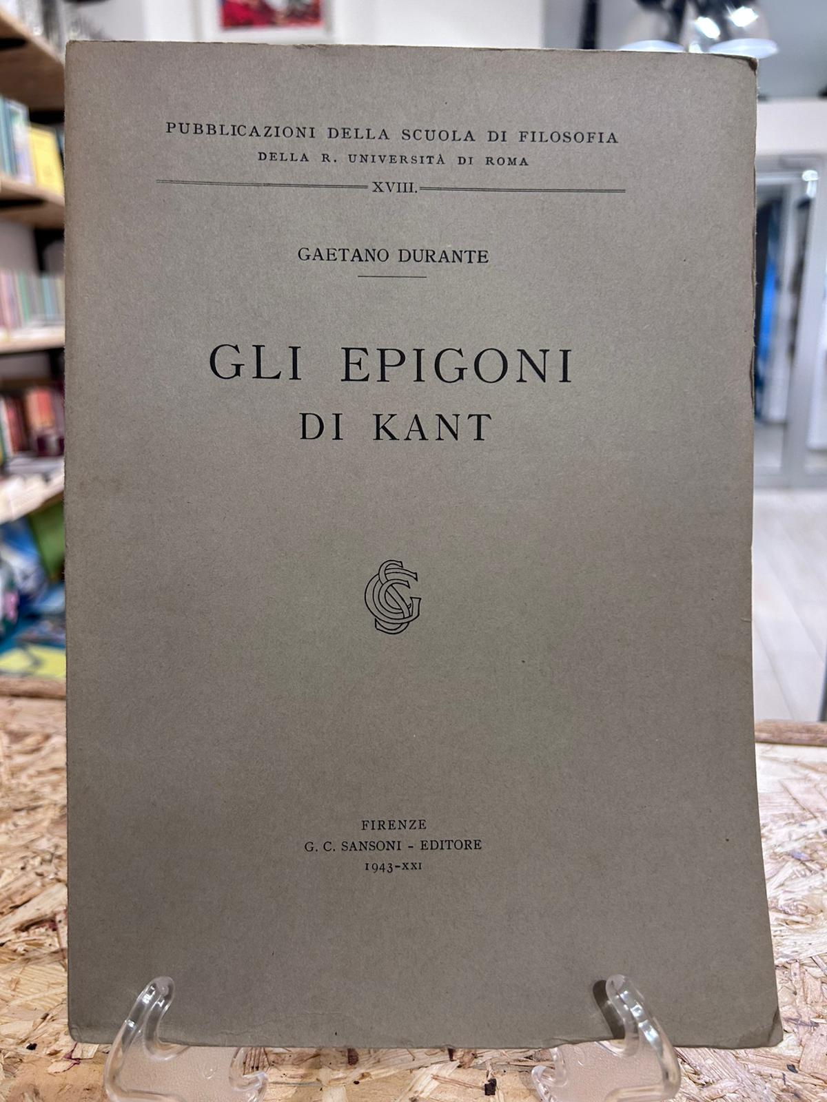 Gli epigoni di Kant
