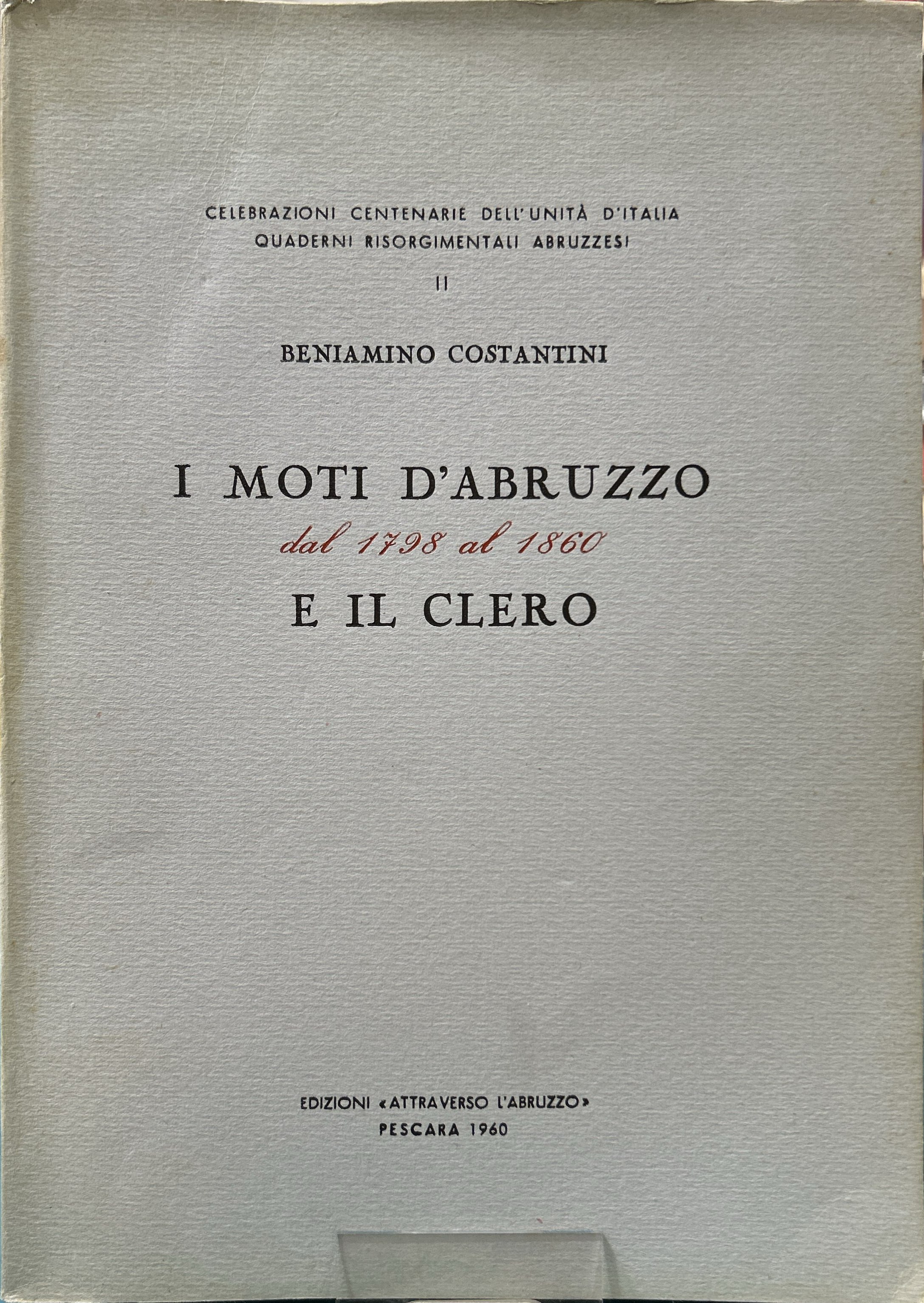 I moti d'Abruzzo dal 1798 al 1860 e il clero