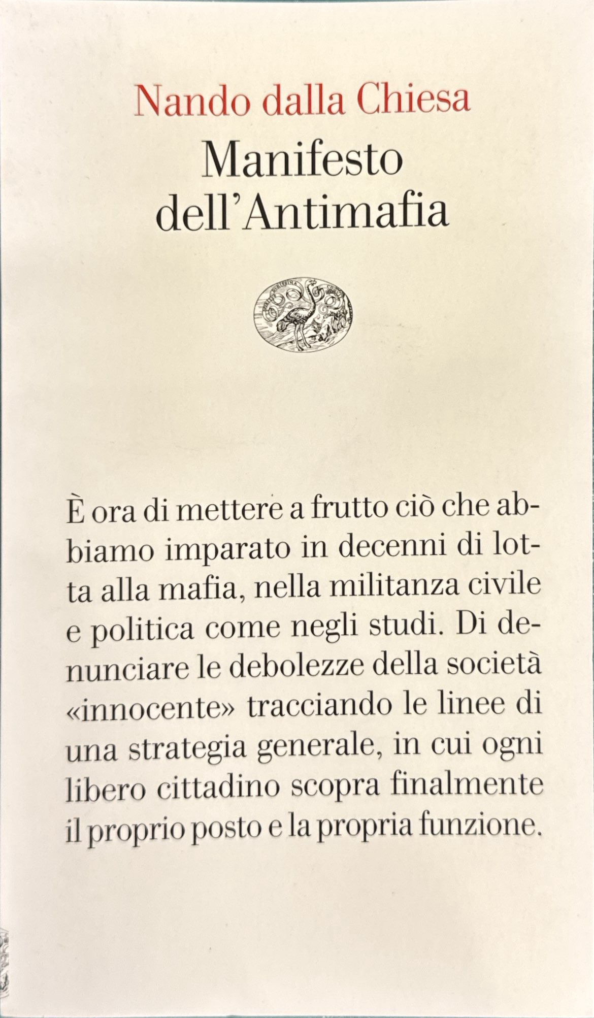 Manifesto dell'Antimafia