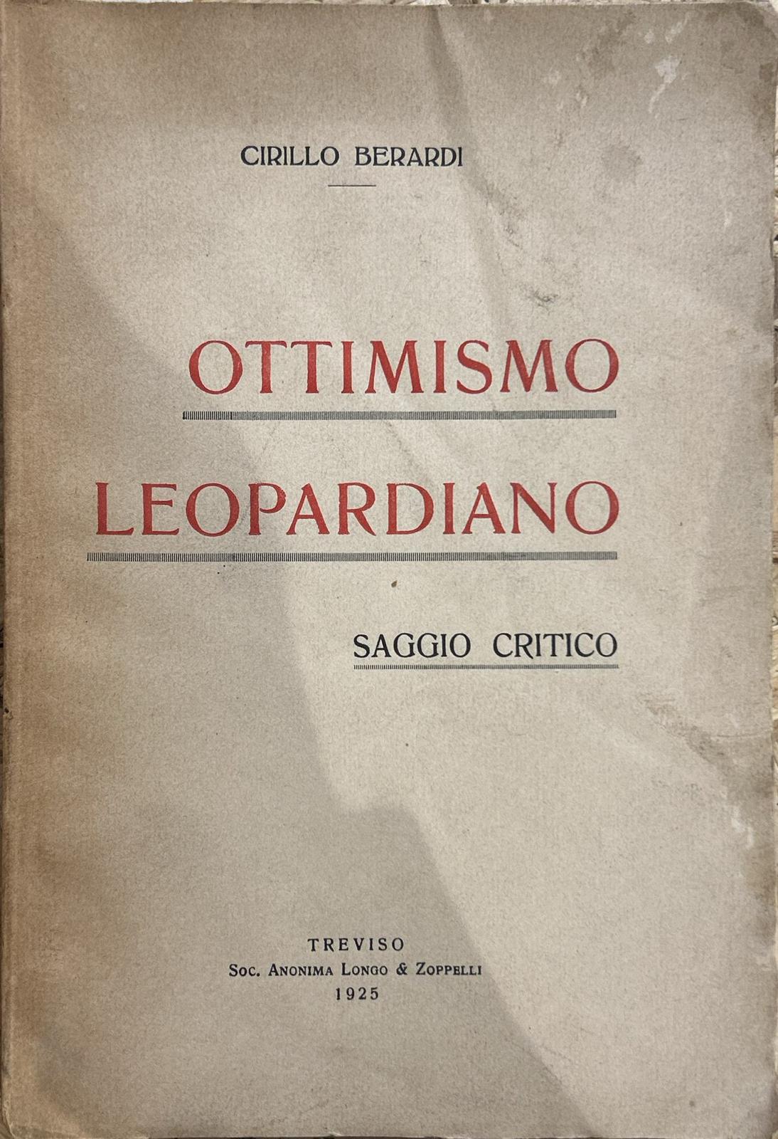 Ottimismo leopardiano - saggio critico