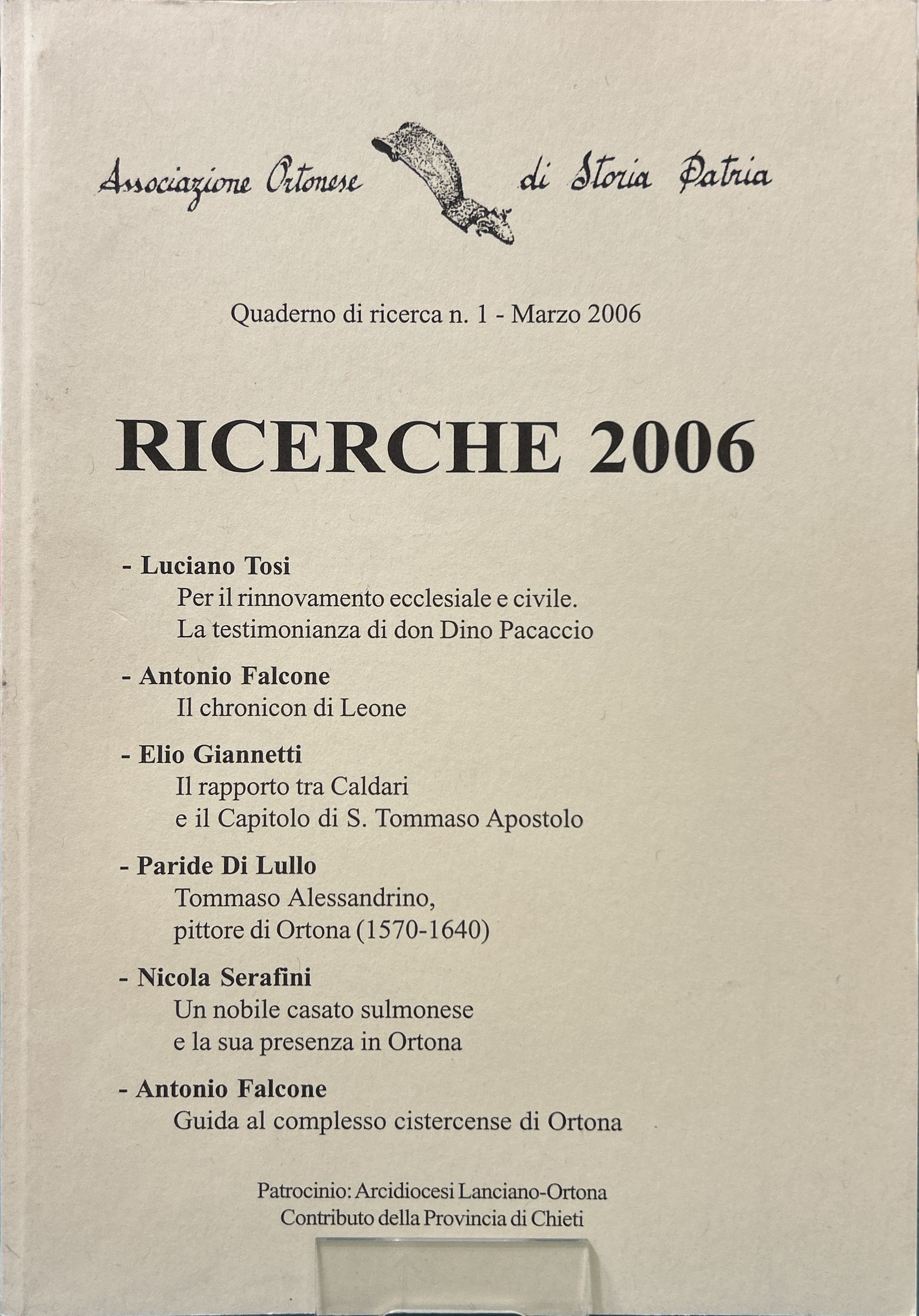 Ricerche 2006 - quaderno di ricerca n.1 - Marzo 2006