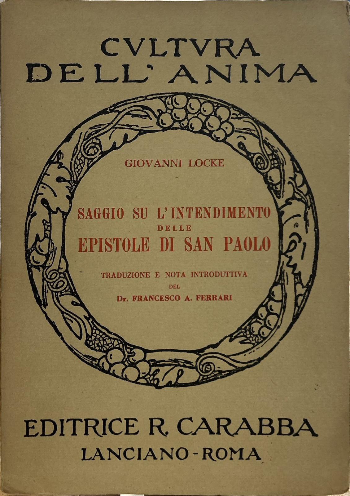 Saggio su l'intendimento delle epistole di san Paolo