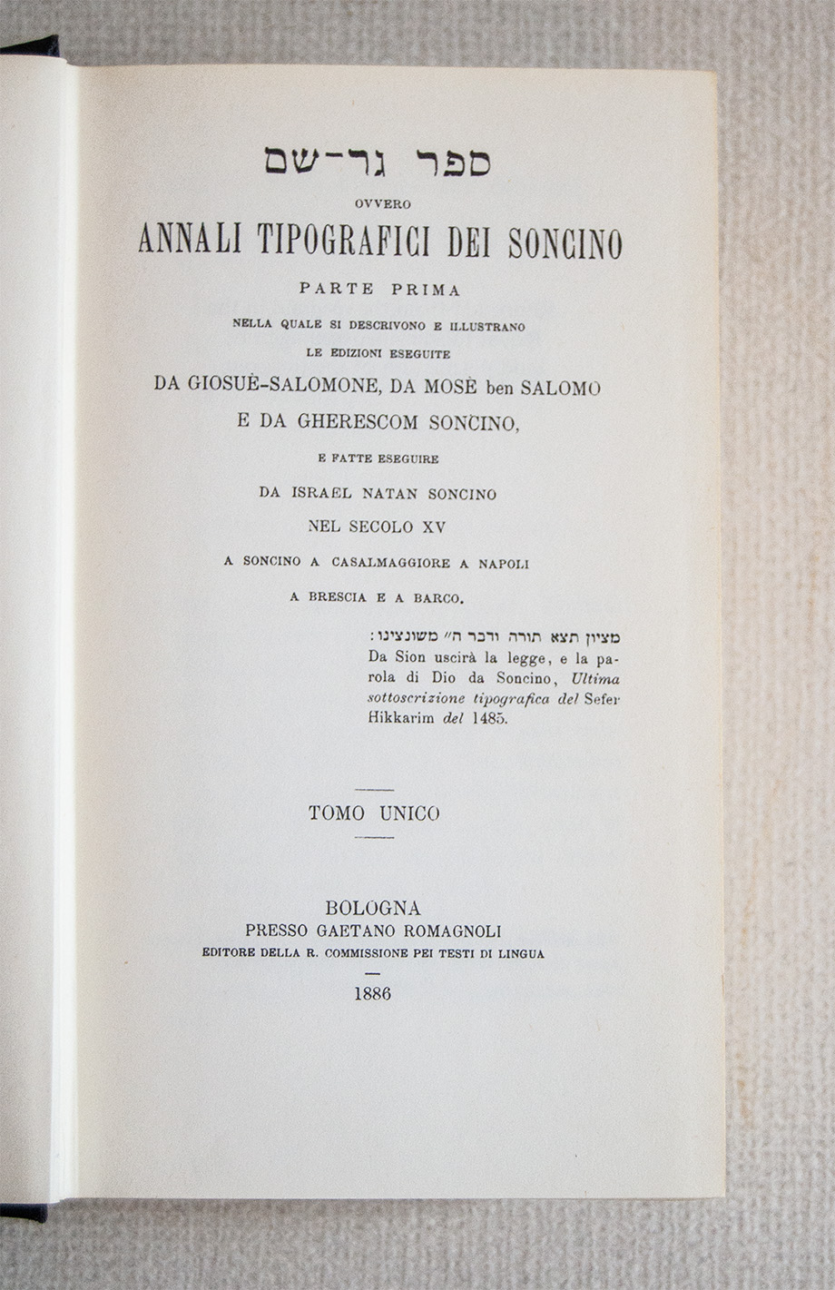 Annali tipografici dei Soncino.