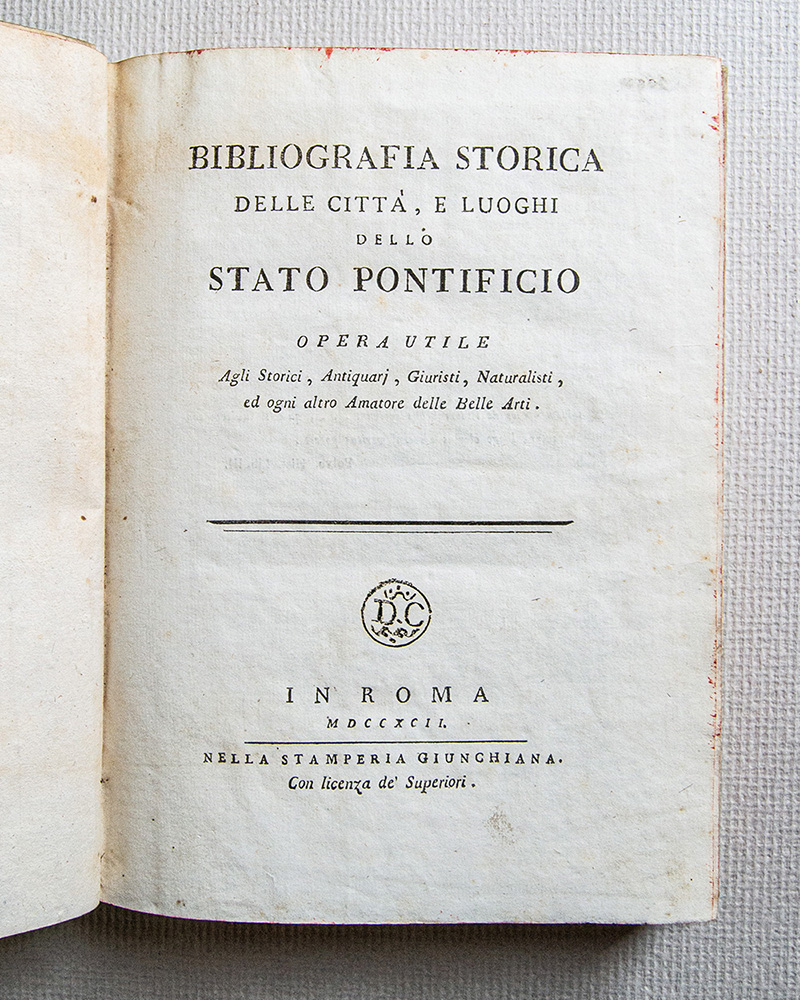 Bibligrafia storica delle città e luoghi dello Stato Pontificio